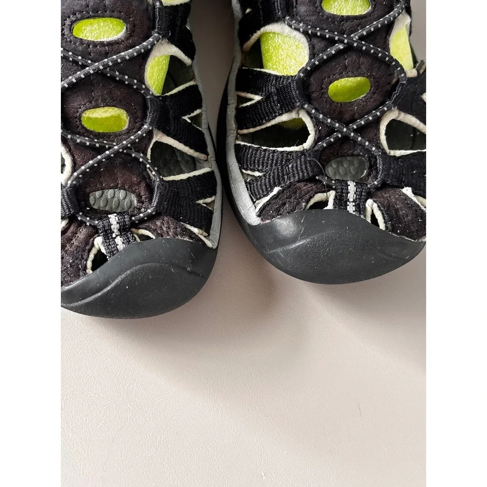 Keen Newport H2 Kids Waterproof Sandals Black Lime Green Bungee Hiking Shoes